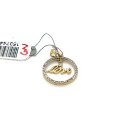 10kt Gold Diamond Pendant Circle With Love 1.16grams 153744 7