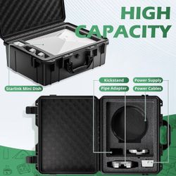 UBeesize Starlink Mini Protect Case, Waterproof Hard Case with Precision Cut Foam for Starlink Mini Satellite Dish and Accessories Storage, Portable f