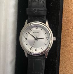 New Bulova leather wrist watch