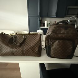 2 Authentic Louis Vuitton Bags – Keepall 55 + Dean Backpack 