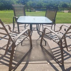 Patio Glass Table And 2 Steal Chairs Can Deliver Okc Area 30