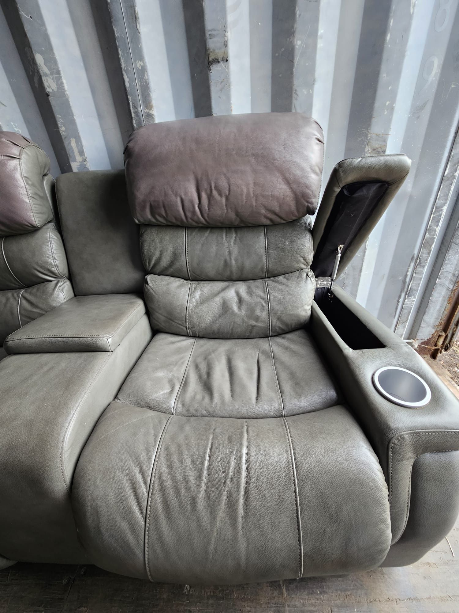 Dwyer Double Reclining Sofa with Center Drop Down Cup Holders