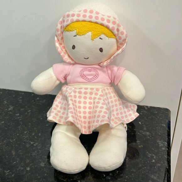 Baby Gund It's a Girl Plush Pink Doll Heart Soft Toy. Naturally