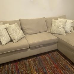 Used Beige Sleeper Sectional - Pickup ONLY