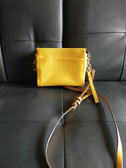 Vince Camuto Yellow Cami Leather Convertible Crossbody Bag