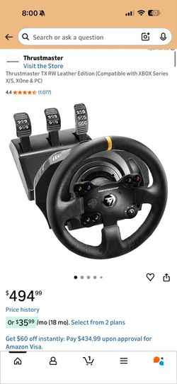 Thrust master TX with Leather pro wheel and 3 pedal setup.