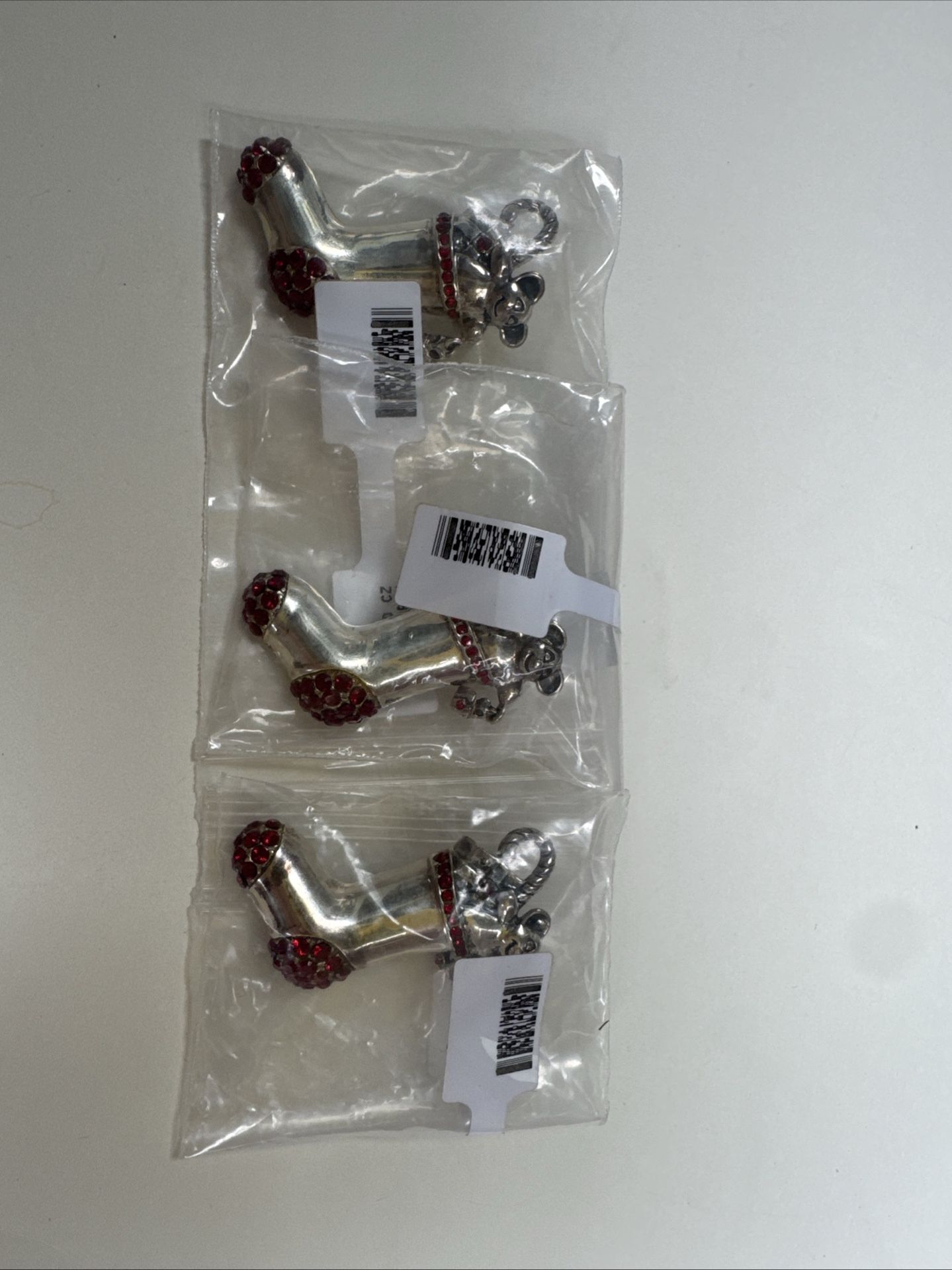 vintage-style Christmas stocking brooch or pin 925 Silver ( Pack Of 3)