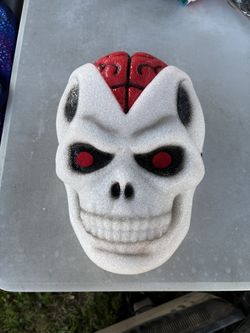 Melted Popcorn Halloween Split Skull Light Covers Set/2 Brains Exposed SPoOkY