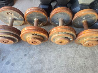 Old School Cast Iron Dumbbell Set (50-55lbs)