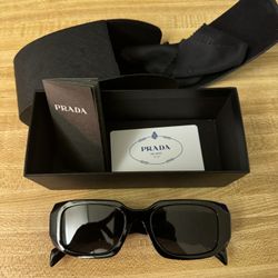 Prada SPR17W Sunglasses Black 1AB-0A7 49mm Authentic Designer Eyewear Unisex