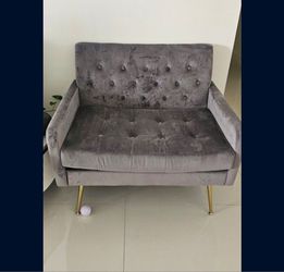 Velvet Grey Accent Chairs 