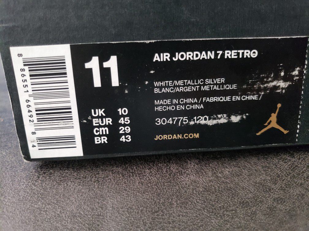 Brand new Air Jordan 7 retro, size 11 mens