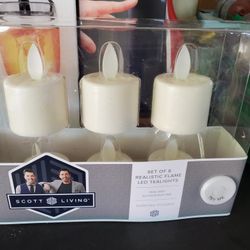 Six New Votive Flameless Candles, Battery Operated 