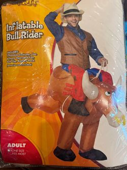 Inflatable bull rider costume
