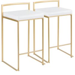 White & Gold Bar Stool - Set
