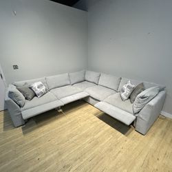 Modular Fabric Sectional Sofa Cloud Couch Gray