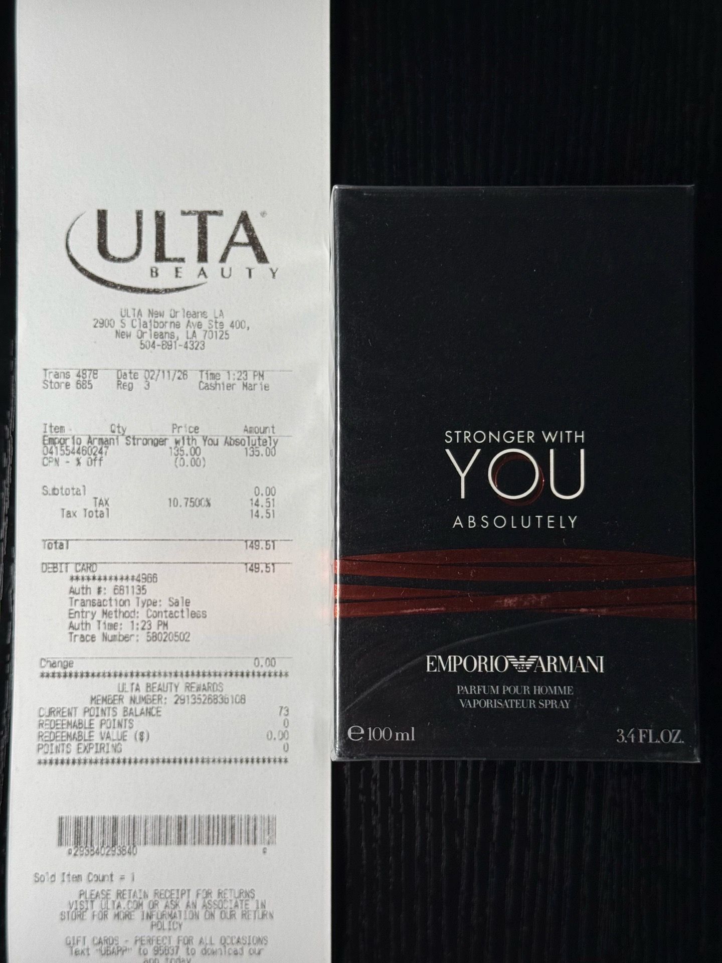 Emporio Armani Stronger With You Absolutely Parfum Pour Homme 100ml