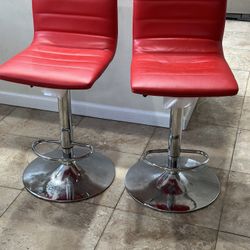 Adjustable height Bar stools - Red(2)
