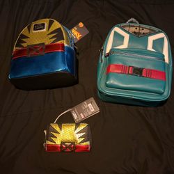 Loungefly Marvel Shine Wolverine With Wallet And My Hero Academia Backpack 