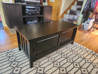 Black Wood Coffee Table With Storage