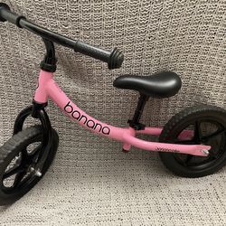 Pink Banana Balance Kids Bike