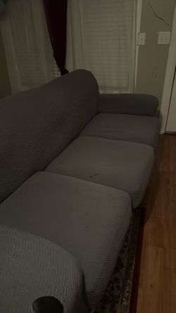 Gray Fabric 3-Seat Sofa