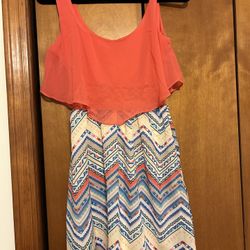 Size Small Flounce Dress With Flutter Top Detail In Orange By B. Darlin