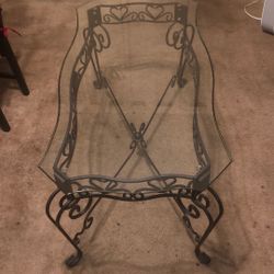 Cast Iron, Glass Coffee Table