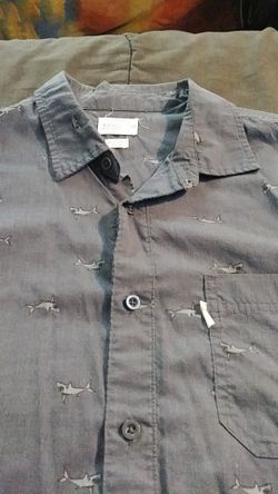 Mens shark week short sleeve button down