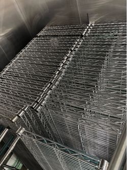 Wire rack shelves and poles
