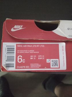 Nike Air Max 270 RT Toddler Sneakers Size 6C