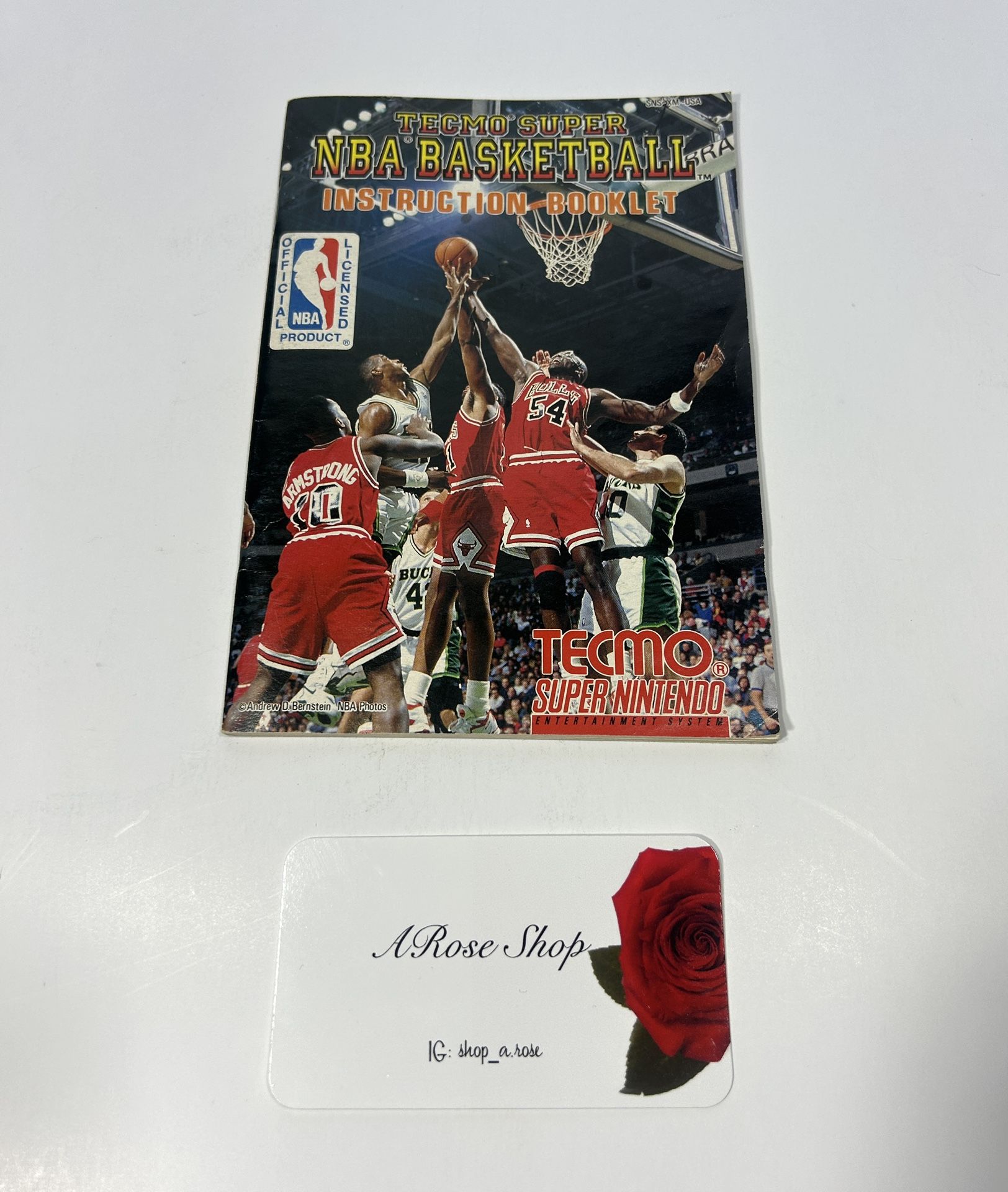 SNES Tecmo Super NBA Basketball Nintendo Manual Instruction Only