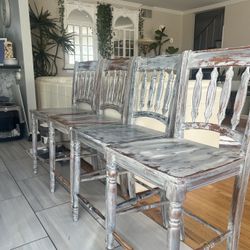 Distressed Wood Chairs 