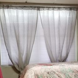 Gray Embossed Curtains 2 Panels *Like New*