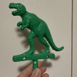 Cast Iron Green Dinosaur Hook