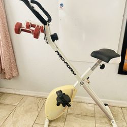 Pro form Stationery Pro-Form Exercise Bike Model No. PFEX78915P.1 With Dumbbells 