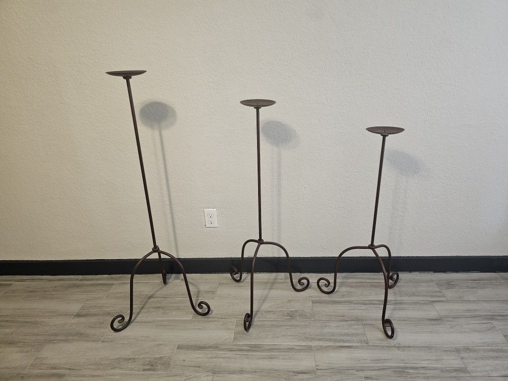 Candle Holders TALL FLOOR STANDING TRIO