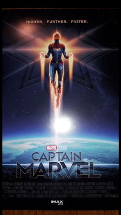 Captain Marvel Movie Poster 11" x 8 1/2 "