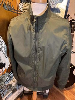 Olive Green Full-Zip Bomber Jacket Men's Large