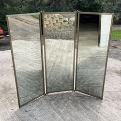 Vintage 3 Panel Folding Mirror
