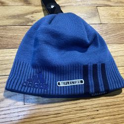 Adidas Aeroready Creator 3 Beanie Hat Knit Lined BLUE One Size Reflective NEW! 
