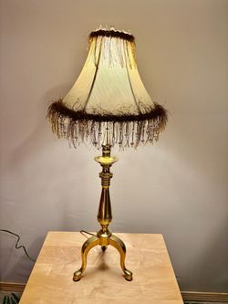 Shabby chic solid brass lamp