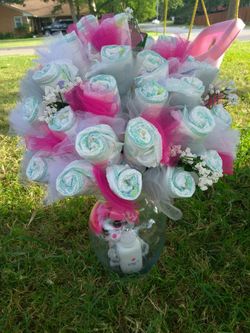 Fresh bouquet of diaper rose