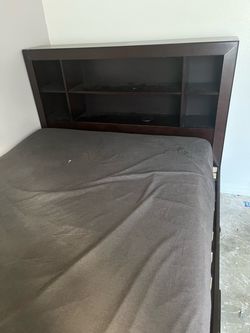 Bed frame with drawers and shoe shelf