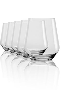 Stölzle Lausitz Quatrophil Glasses D.O.F. Set of 6, 16 oz –in Timeless Design – Lead-Free Crystal Glasses – Dishwasher & Shoc @kit-76