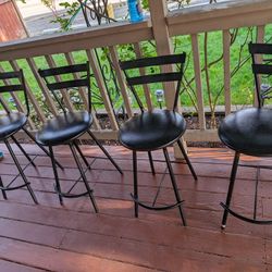 Four Swivel Bar Stool Chairs