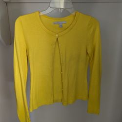 Women's Bright Yellow Old Navy Button Down Sweater Size Small