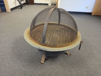 32" Metal wood burning firepit Outdoor Yard Home Decor Grate with Cover