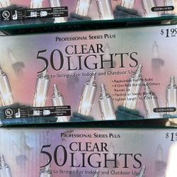 Christmas Lights, 9 Boxes of 50 Clear Lights 