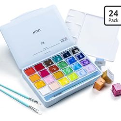 HIMI Gouache Paints set with 3 Paint Brushes